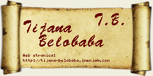 Tijana Belobaba vizit kartica